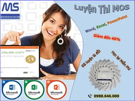 Luyện Thi MOS tại Trung tâm tin học MOS